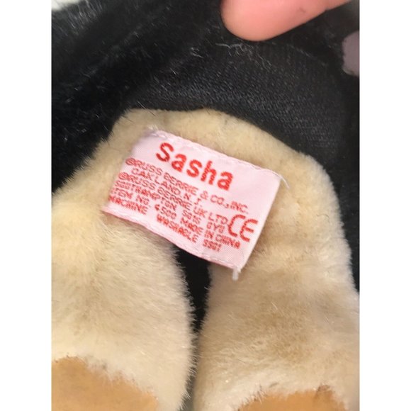 Russ Collectible Stuffed Teddy Bear Sasha Faux Fur Black Coat & Red Beret Hat 8" - Picture 4 of 7